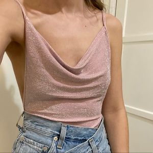 Verge girl pink glitter bodysuit